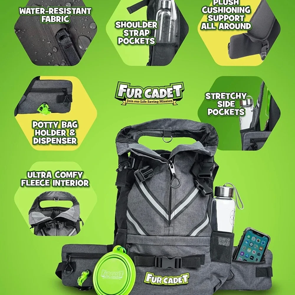 FURCADET Plush & Comfy Dog CarrierBackpack for Hiking & Selfie-Worthy Adventures